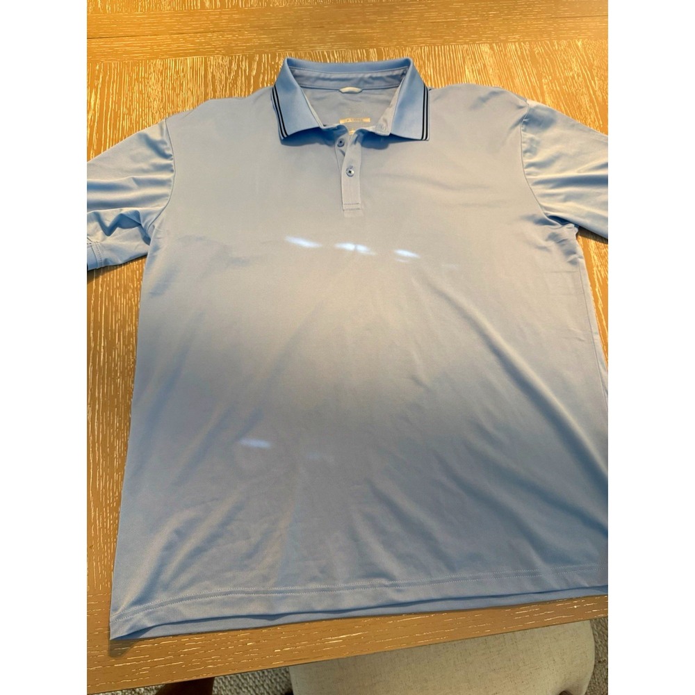 Swannies Co. Men's XL Blue Solid Short Sleeve Collared Polo Button Closure